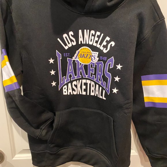 $70 Youth Boy's NBA LA Lakers Basketball Gym Fleece Hoodie Sweatshirt 14-16 XL - Picture 4 of 7